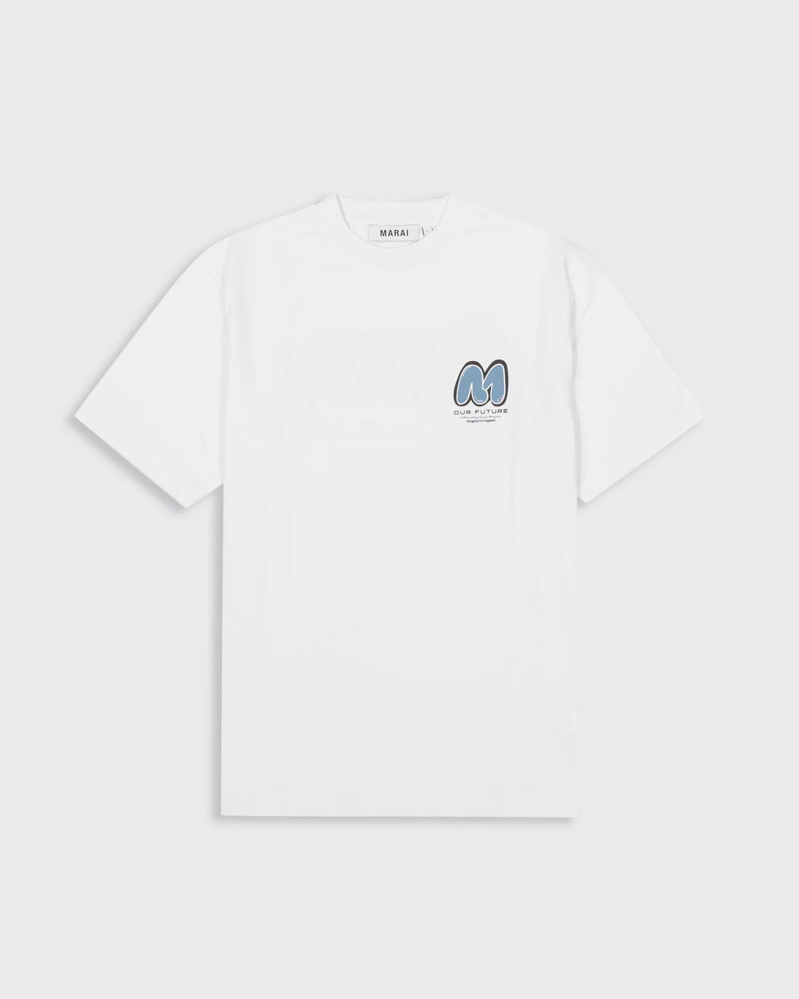 MARAI XL Bubble Logo T-Shirt - White/Turbulence