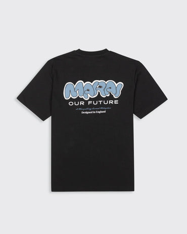 MARAI XL Bubble Logo T-Shirt - Black/Turbulence