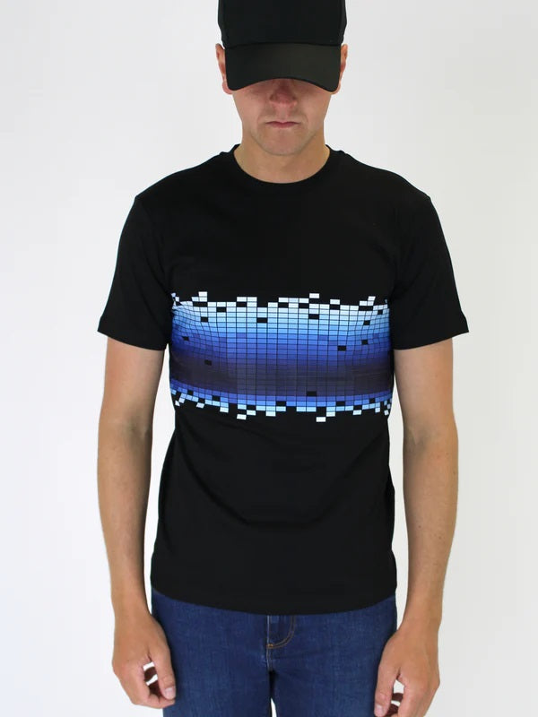 White Threads Gradient T Shirt Black/Blue