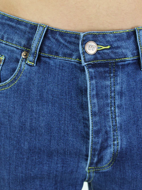 White Threads Denim Jeans - Blue