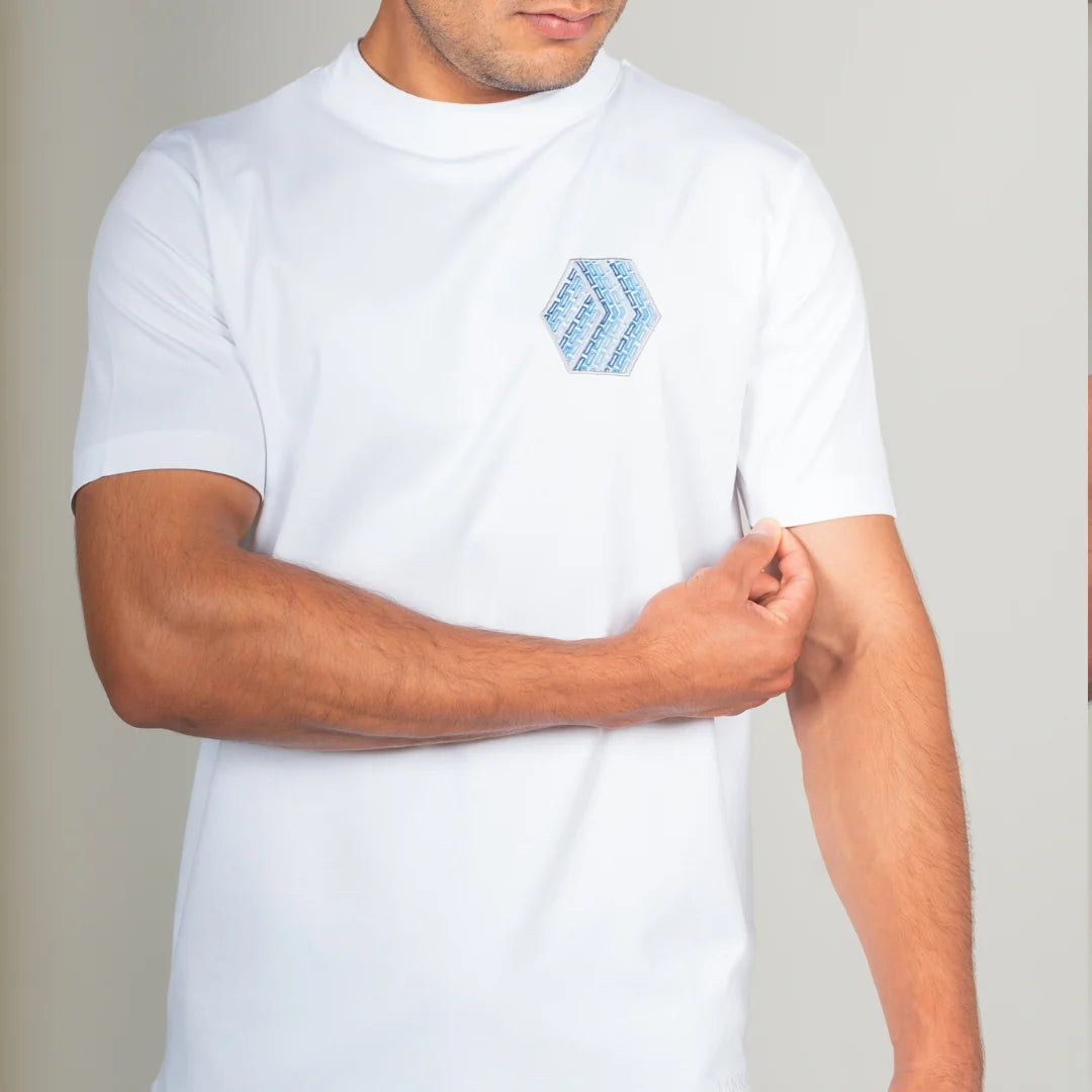 Lanka 3D Cube Stitch T-Shirt - White