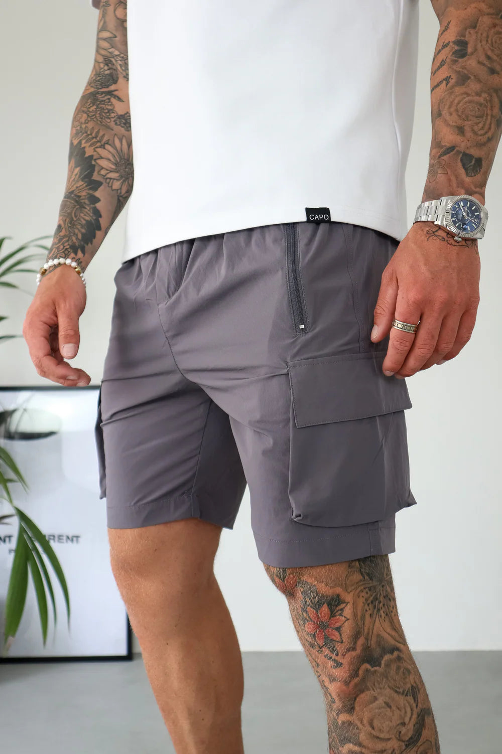 Capo Utility Cargo Shorts - Chacoal