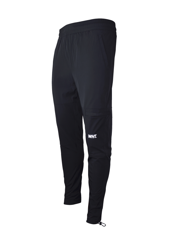 White Threads Black Combat Tracksuit Bottoms