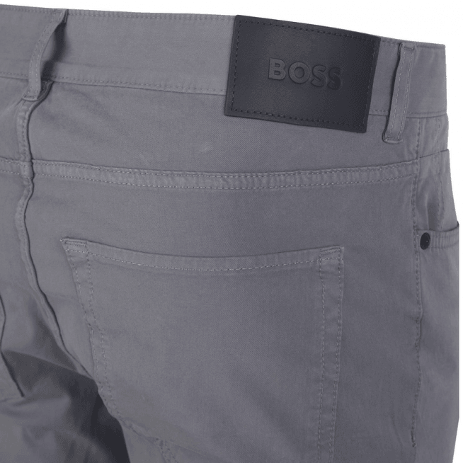 Gray pants with a black 'BOSS' label on the waistband.