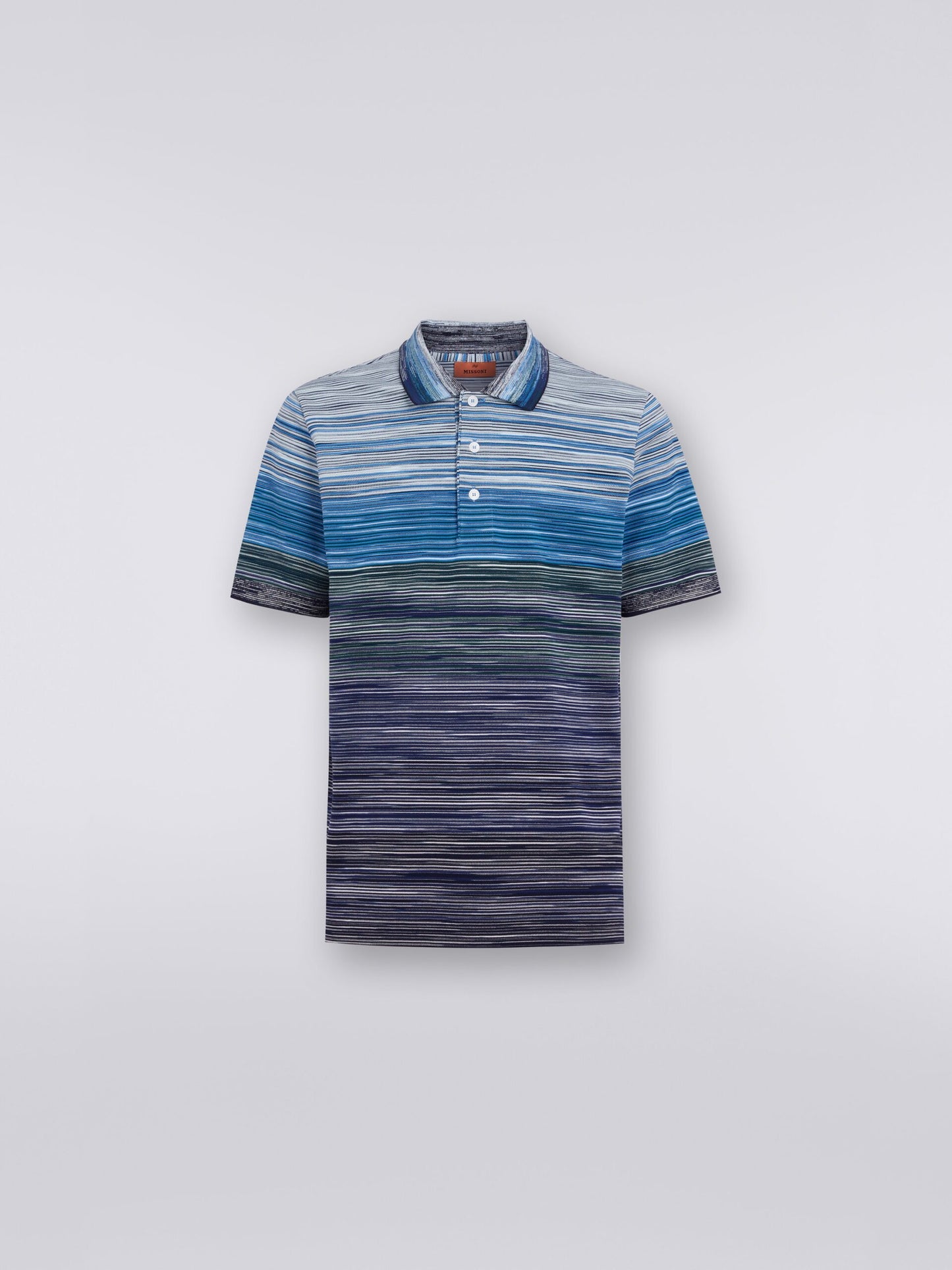 Missoni, Blue/Green/White Spacedye Polo