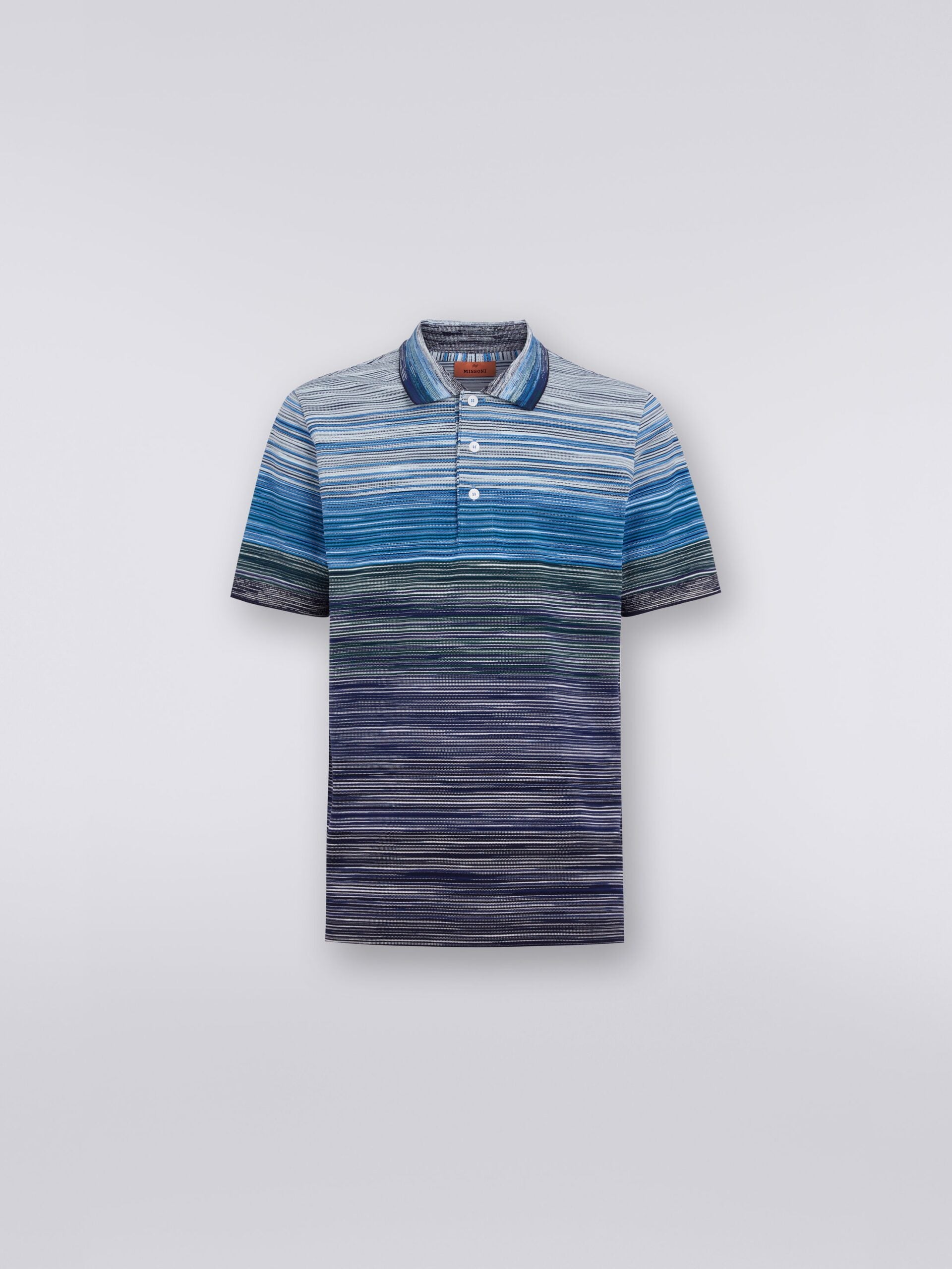 Missoni, Blue/Green/White Spacedye Polo