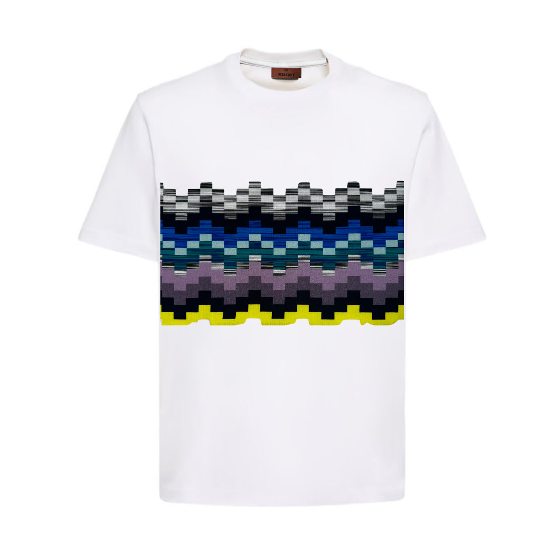 Missoni, White Pixel Tee (Blue/Yellow/Multi)