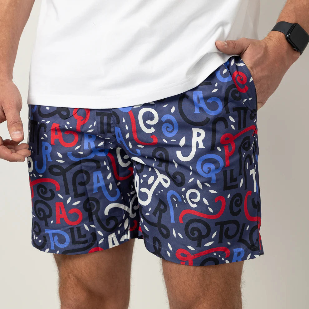 Capria Swim Shorts - Navy/Red