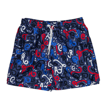 Capria Swim Shorts - Navy/Red
