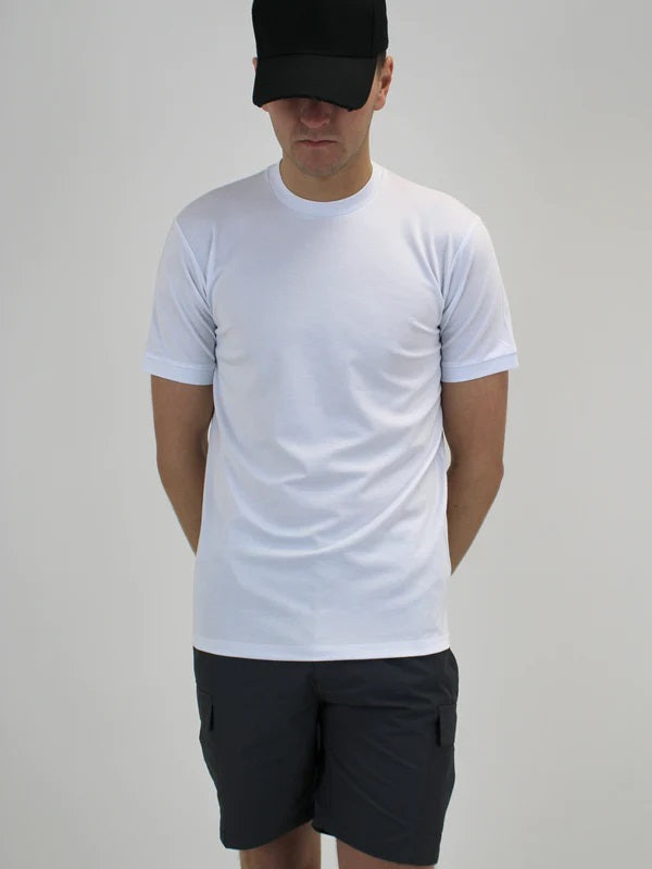 White Threads Plain Lightweight Premium T-Shirt White