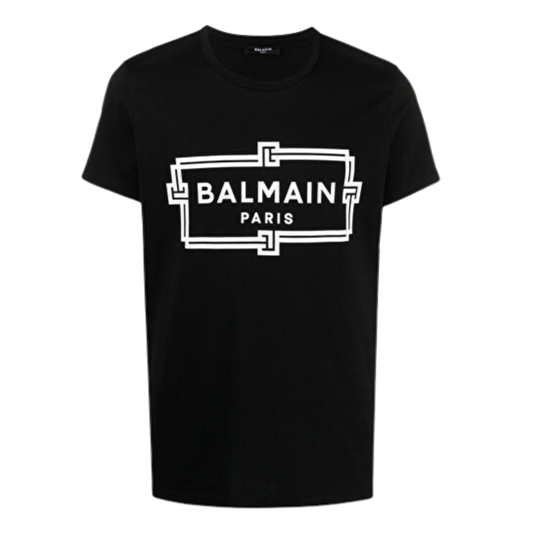 Balmain, Logo Print 2, Black T-Shirt