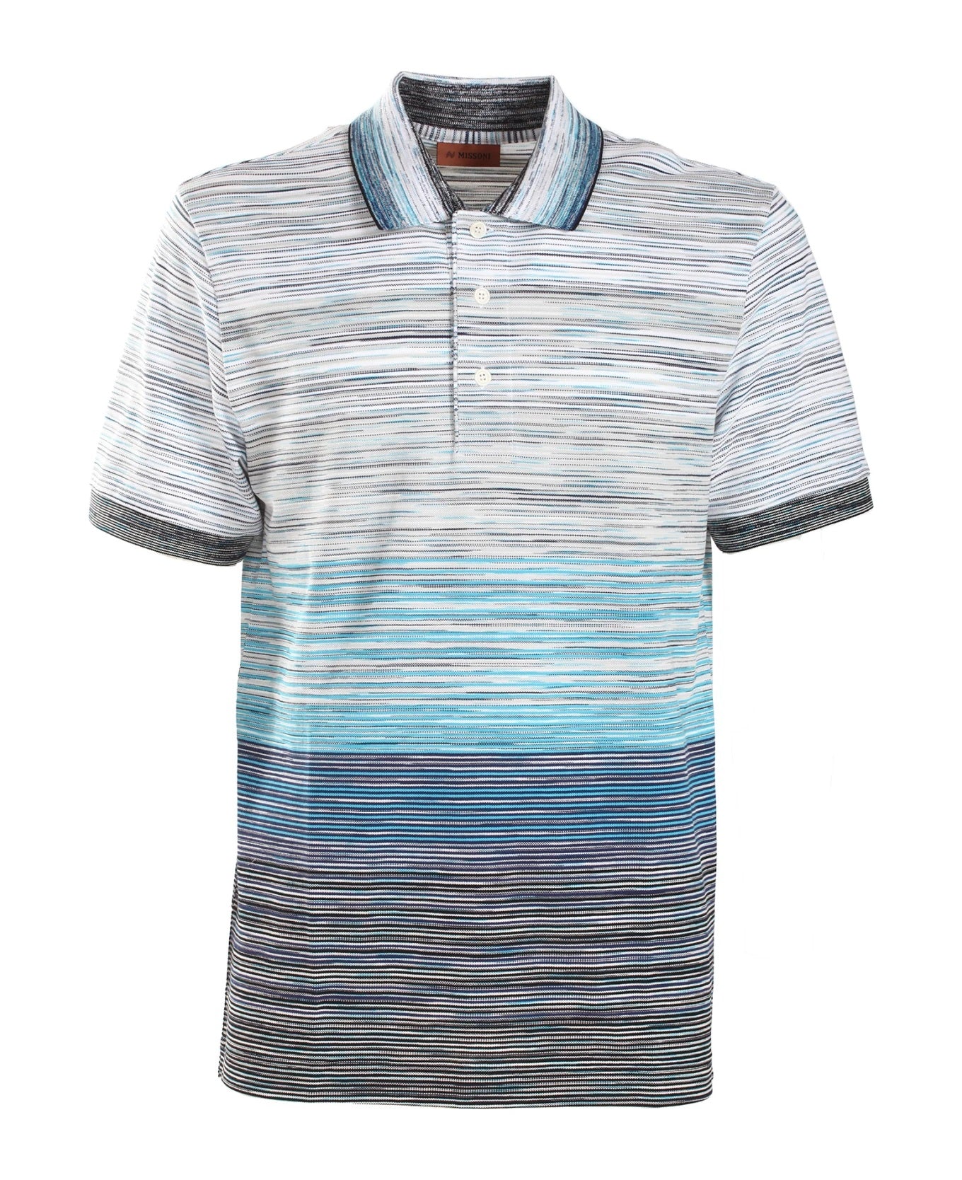 Missoni, Blue/White Spacedye Polo