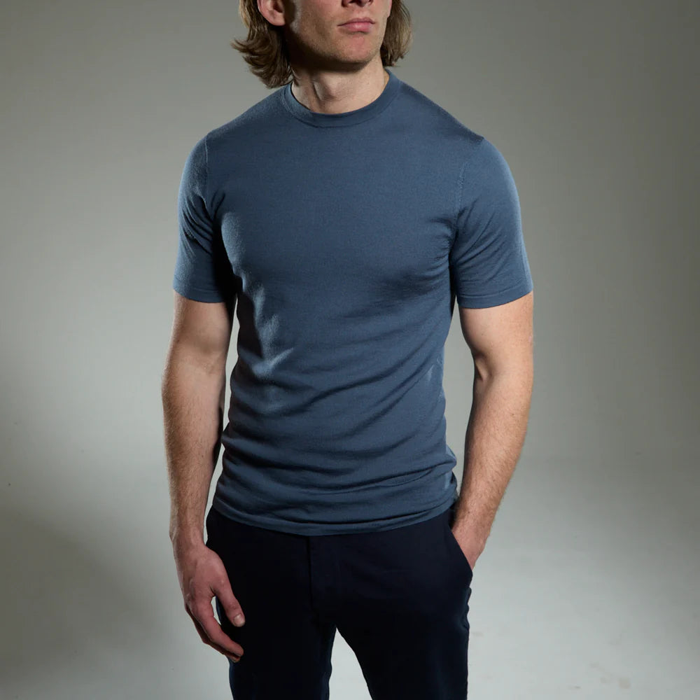 Malenzo Slim Fit 'Capri' T-Shirt - Steel Blue