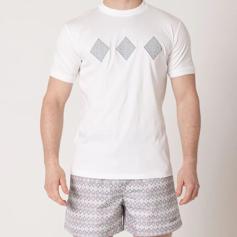Lanka Grey Diamond T-Shirt - White