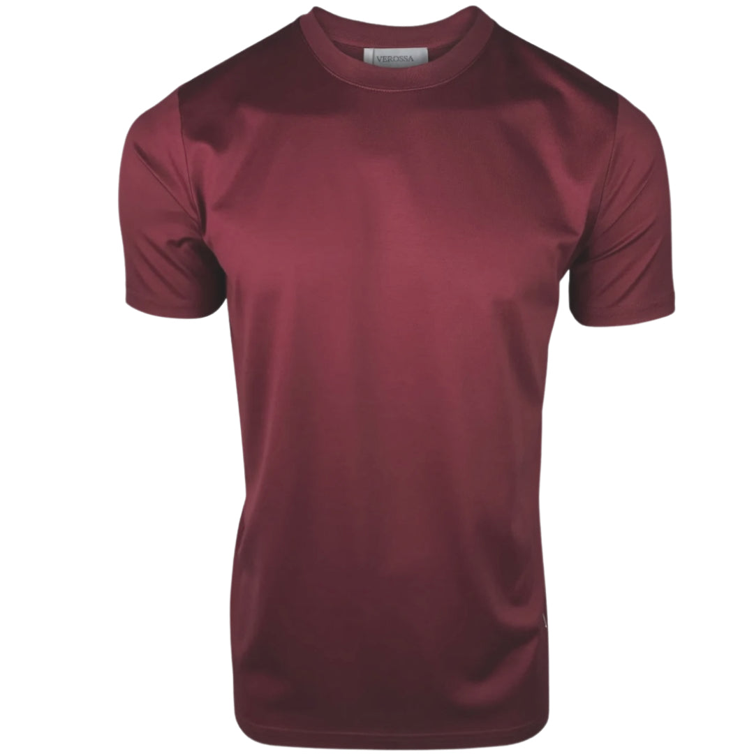 Verossa, Burgundy Plain Mercerised T-Shirt