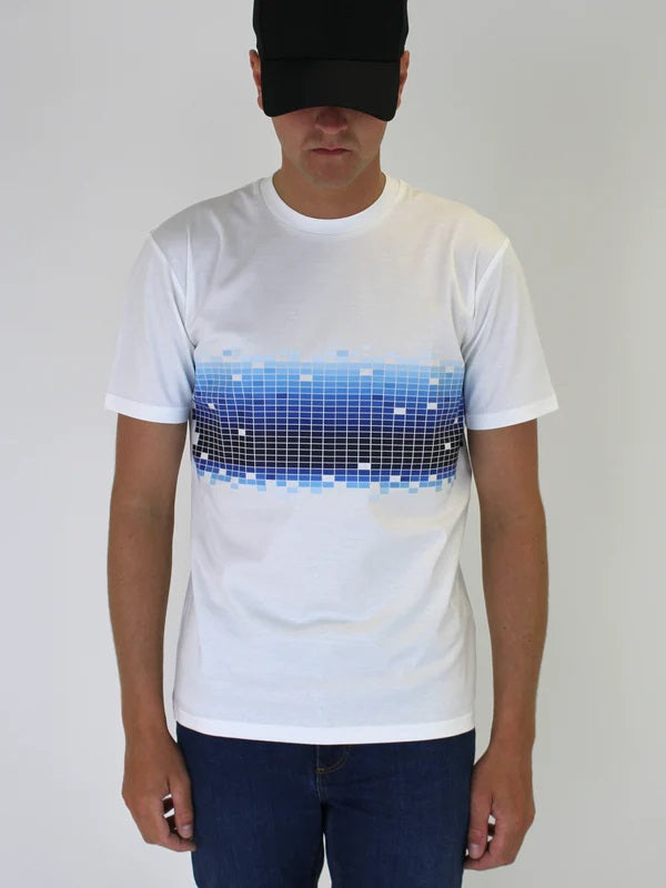 White Threads Gradient T Shirt White/Blue