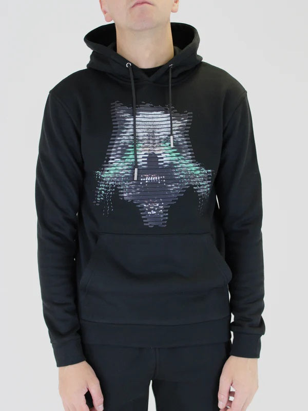 White Threads Electric Wolf Hoodie - Black