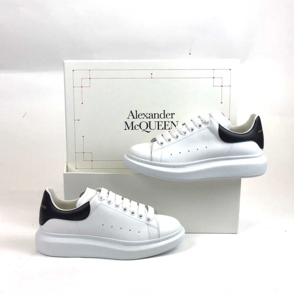 Alexander McQueen Trainers, White (black heel trim) - Cavern Menswear