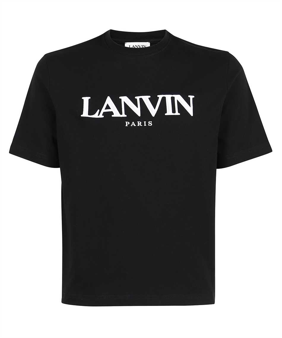 Lanvin T-Shirt, Black Tonal Embroidered - Cavern Menswear